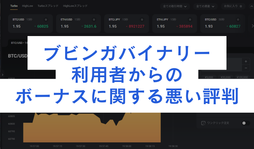 ブビンガバイナリー利用者からのボーナスに関する悪い評判