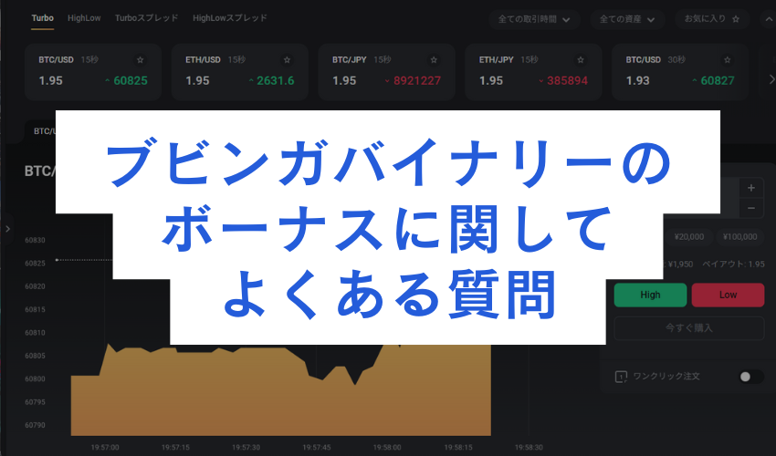 ブビンガバイナリーのボーナスに関してよくある質問