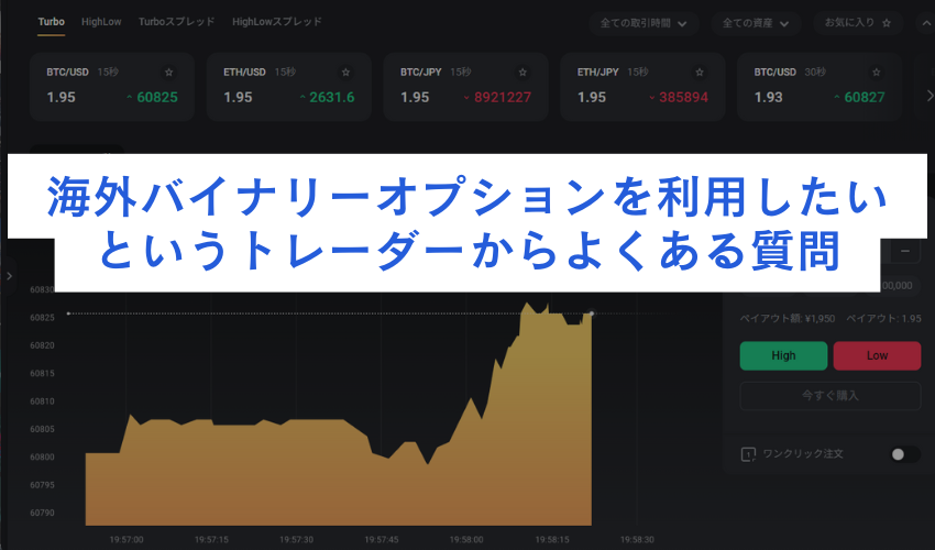 海外バイナリーオプションを利用したいというトレーダーからよくある質問