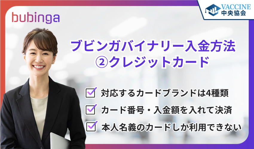 ブビンガバイナリー入金方法②クレジットカード